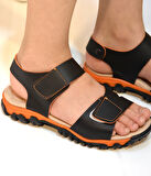 Prego (Arzen) Ortapedi Termo Kaymaz Taban Cırtlı Erkek Çocuk Sandalet SİYAH