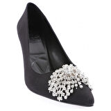 Prego 030-23Y Kadin Kristal Üzüm Asmali Tokali Topuklu Ayakkabi SİYAH