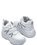 Beyaz (Flet) Poli Hafif Taban Bağcıklı Kalın Taban Kadın Bot BEYAZ