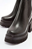 Park Moda Kalın Topuklu Platform Kadın Postal Bot SİYAH