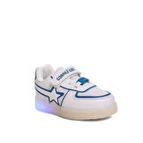 Prego (Conpax)  102-01 Anora Termo Kaymaz Taban Ortapedik Cırtlı Çocuk Spor Ayakkabı Beyaz Mavi