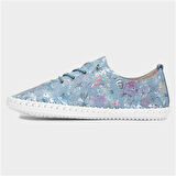 Prego (London) İçi Dışı Hakiki Deri Günlük Kadın Confort Ayakkabı MAVİ