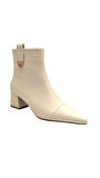 Beyaz (Park Moda) Luni  Fermuarlı Topuklu Kadın Bot BEJ
