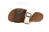 Fly Soft S903 Poli Hafif Taban Çift Toka Erkek Terlik BEJ KAHVE