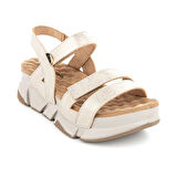 Muya Olimba 34201 Poli Hafif Taban Cırtlı Masajlı Günlük Kadın Sandalet BEJ