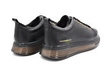 Hammer Jack Rabat M Hakiki Deri Erkek Şeffaf Taban Günlük Erkek Ayakkabı SİYAH