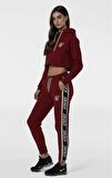 SikSilk Crop Bordo Kapşonlu Kadın Sweatshirt