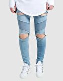 SikSilk Extreme Biker Mavi Erkek Kot Pantolon Mavi-S