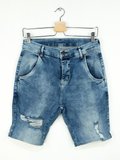 SikSilk Distressed Erkek Kot Şort Mavi