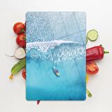 Decovetro Cam Kesme Tahtası Turkuaz Deniz Desenli 20x30 Cm