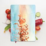 Decovetro Cam Kesme Tahtası Flamingo Desenli 20x30 Cm
