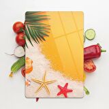 Decovetro Cam Kesme Tahtası Turuncu Yaz Desenli 30x40 Cm