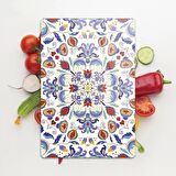 Decovetro Cam Kesme Tahtası Renkli Çini Desenli 30x40 Cm