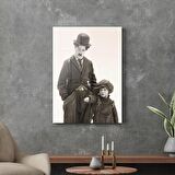 Decovetro Charlie Caplin ve Çocuk Cam Tablo