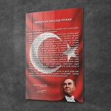 Decovetro Bayraklı Gençliğe Hitabe Cam Tablo