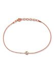 Zirkon Tek Taşlı 925 Ayar Gümüş Rose Bileklik - B034701