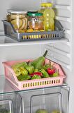 2 ’li Buzdolabı Sepeti Dolap Içi Düzenleyici Sepet Organizer Geniş ( BEYAZ)) 