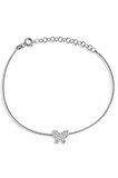 Zirkon Taşlı 925 Ayar Gümüş Kelebek Bileklik - B047501