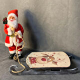 Uretti - Funda 1603 - El Yapımı Noel Baba Ve Ahşap Yılbaşı Kızağı