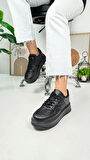 Günlük Kadın Sneaker Bağcıklı Hafif Kalın Yüksek Tabanlı Yürüyüş Nefes Alabilen Spor Ayakkabı 451