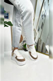 Günlük Kadın Sneaker Bağcıklı Hafif Kalın Yüksek Tabanlı Yürüyüş Nefes Alabilen Spor Ayakkabı 451