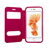 iPhone 6 / 6s Gizli Mıknatıslı ve Cüzdanlı Kılıf Pembe