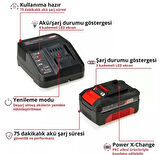 EİNHELL STARTER KİT AKÜ ŞARJ CİHAZI 18V 4.0 AH