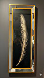 Siyah Üzerine Gold Tüy Aynalı Çerçeve Tablo