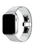 Megafox Apple Watch 2/3/4/5/6/7/8/Se Seramik Bakla İşlemeli Metal Klipsli Kordon 38-40-41 Mm Uyumlu