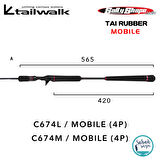 Tailwalk SSD Mobile C674L (4P) Tetikli Tai Rubber Kamış 2.00mt Max.90gr