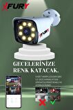 FURY 5mp 3.6mm Lensli 1080p 2mp Full Color Görüntü 8 Warm Led Gece Görüşlü Full Hd Güvenlik Kamerası