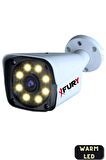 FURY 2 Kameralı 5mp Lensli 1080p 2mp Color Görüntü 8 Warm Led Gece Görüşlü FullHd Güvenlik Kamera Sistemi 1TB