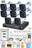FURY 8 Kameralı 5mp Lens 1080p 2mp Color Görüntü 8 Warm Led Gece Görüş FullHd Güvenlik Kamera Sistemi 320