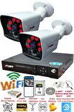 FURY 2 Kameralı 5mp Lensli 1080P 2mp Görüntü 6 Atom Gece Görüşlü FullHd Güvenlik Kamerası 5525A 1TB