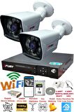 FURY 2 Kameralı 5mp Lensli 1080P 2mp Görüntü 6 Atom Gece Görüşlü FullHd Güvenlik Kamerası 5525A 1TB