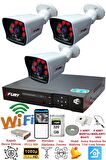 FURY 3 Kameralı 5mp Lensli 1080P 2mp Görüntü 6 Atom Gece Görüşlü FullHd Güvenlik Kamerası 5525A 320GB