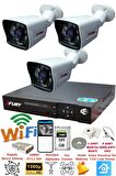 FURY 3 Kameralı 5mp Lensli 1080P 2mp Görüntü 6 Atom Gece Görüşlü FullHd Güvenlik Kamerası 5525A 320GB