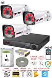 FURY 3 Kameralı 5mp Lensli 1080P 2mp Görüntü 6 Atom Gece Görüşlü FullHd Güvenlik Kamerası 5520A 1TB