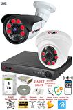 FURY 2 Kameralı 5mp 3.6mm Lens 2mp Görüntü 6 Atom Led Gece Görüşlü FullHd Güvenlik Kamerası 5570di 1TB