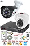 FURY 2 Kameralı 5mp 3.6mm Lens 2mp Görüntü 6 Atom Led Gece Görüşlü FullHd Güvenlik Kamerası 5570di 1TB