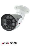 FURY 3 Kameralı 5mp 3.6mm Lens 2mp Görüntü 6 Atom Led Gece Görüşlü FullHd Güvenlik Kamerası 5570di 320GB