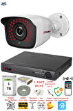 FURY 1 Kameralı 5mp 3.6mm Lens 2mp Görüntü 36 Led Gece Görüşlü FullHd Güvenlik Kamerası 2236 1 TB