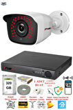 FURY 1 Kameralı 5mp 3.6mm Lens 2mp Görüntü 36 Led Gece Görüşlü FullHd Güvenlik Kamerası 2236 320 GB