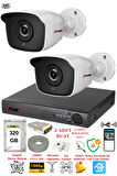 FURY 2 Kameralı 5mp 3.6mm Lens 2mp Görüntü 36 Led Gece Görüşlü FullHd Güvenlik Kamera 2236 320GB