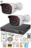 FURY 2 Kameralı 5mp 3.6mm Lens 2mp Görüntü 36 Led Gece Görüşlü FullHd Güvenlik Kamerası 2236 1 TB