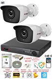 FURY 2 Kameralı 5mp 3.6mm Lens 2mp Görüntü 36 Led Gece Görüşlü FullHd Güvenlik Kamerası 2236 1 TB