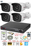 FURY 4 Kameralı 5mp 3.6mm Lens 2mp Görüntü 36 Led Gece Görüşlü FullHd Güvenlik Kamerası 2236 320GB