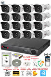 FURY 16 Kameralı 5mp 3.6mm Lens 2mp Görüntü 36 Led Gece Görüşlü FullHd Güvenlik Kamerası 2236 1 TB