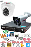 FURY 2 Kameralı 5mp 3.6mm Lens 2mp Görüntü 6 Atom Led Gece Görüşlü FullHd Güvenlik Kamerası 5525di 1TB