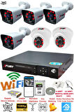 FURY 2 İç 4 Dış Kameralı 5mp Lens 2mp Görüntü Gece Görüşlü Full Hd Güvenlik Kamerası 14125525 320 GB